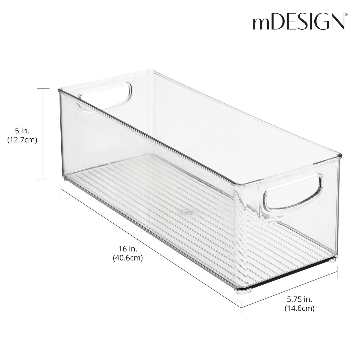 mDesign Plastic Bath Vanity Storage Organizer Bin with Handles