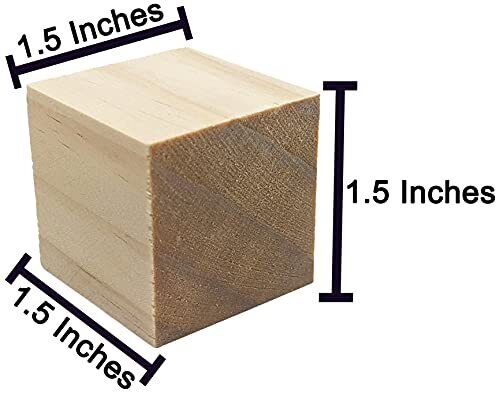 Kitcheniva Unfinished Birch Wood Blocks For DIY Crafts 1.5" 40 Pack