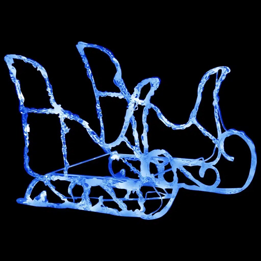 Acrylic Reindeers & Sleigh Christmas Decoration 51.2" with 160 LEDs