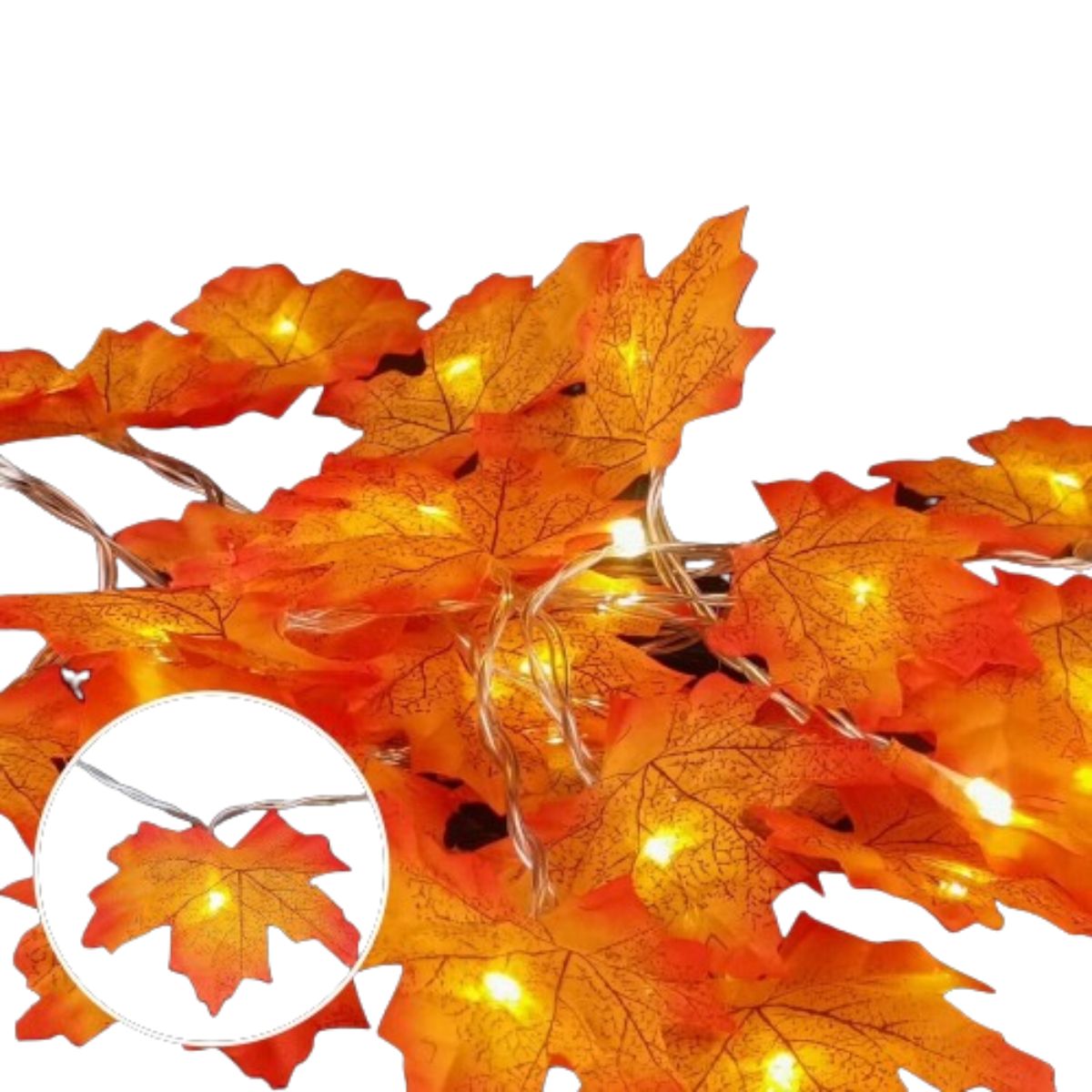 Artificial Lighted Fall Leaves Garland Christmas Decor