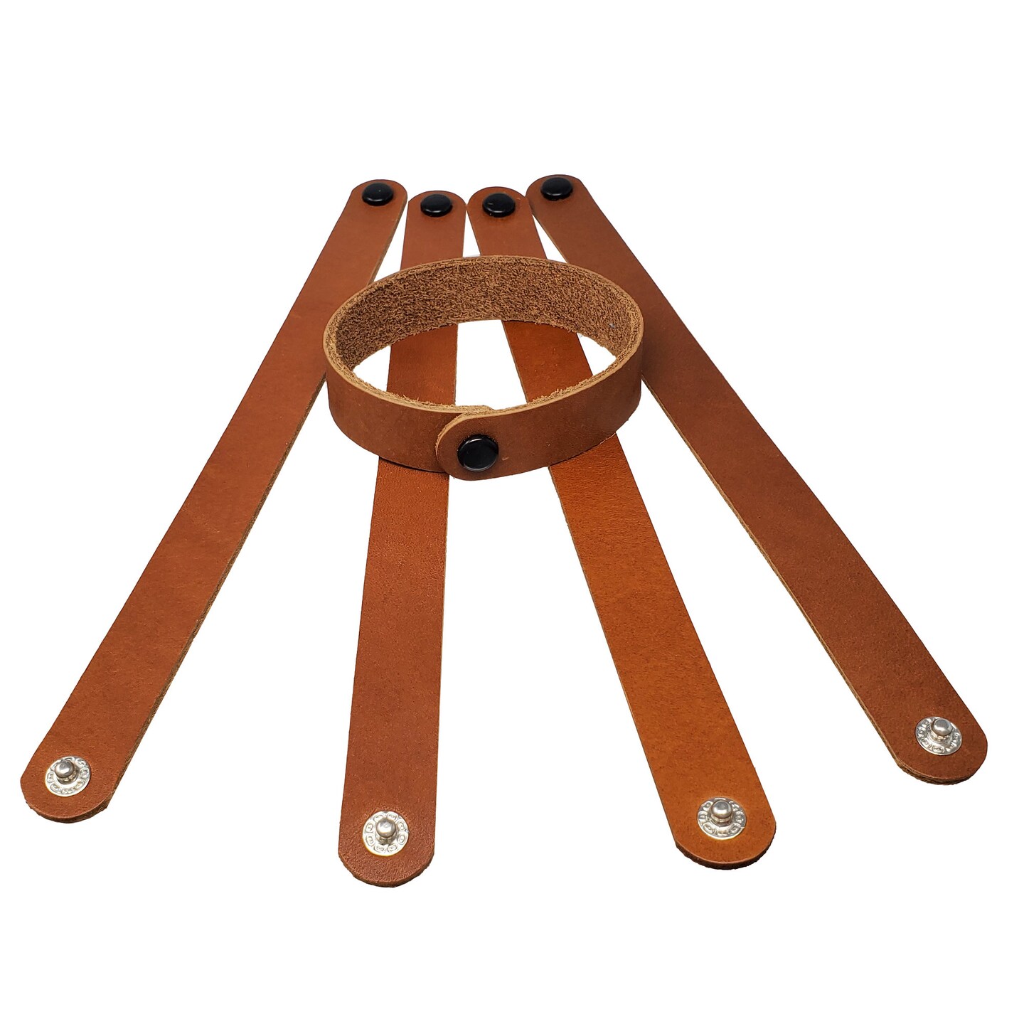 8 Pack Leather Craft Bracelets – 18 Color Options, ¾" Wide, Ready to Customize