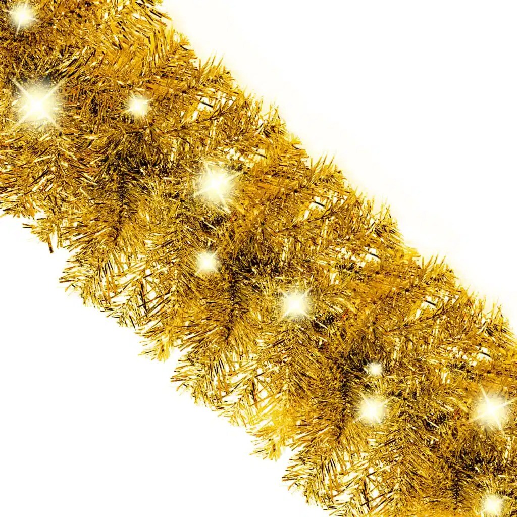 33 ft Gold Christmas Garland with LED Lights