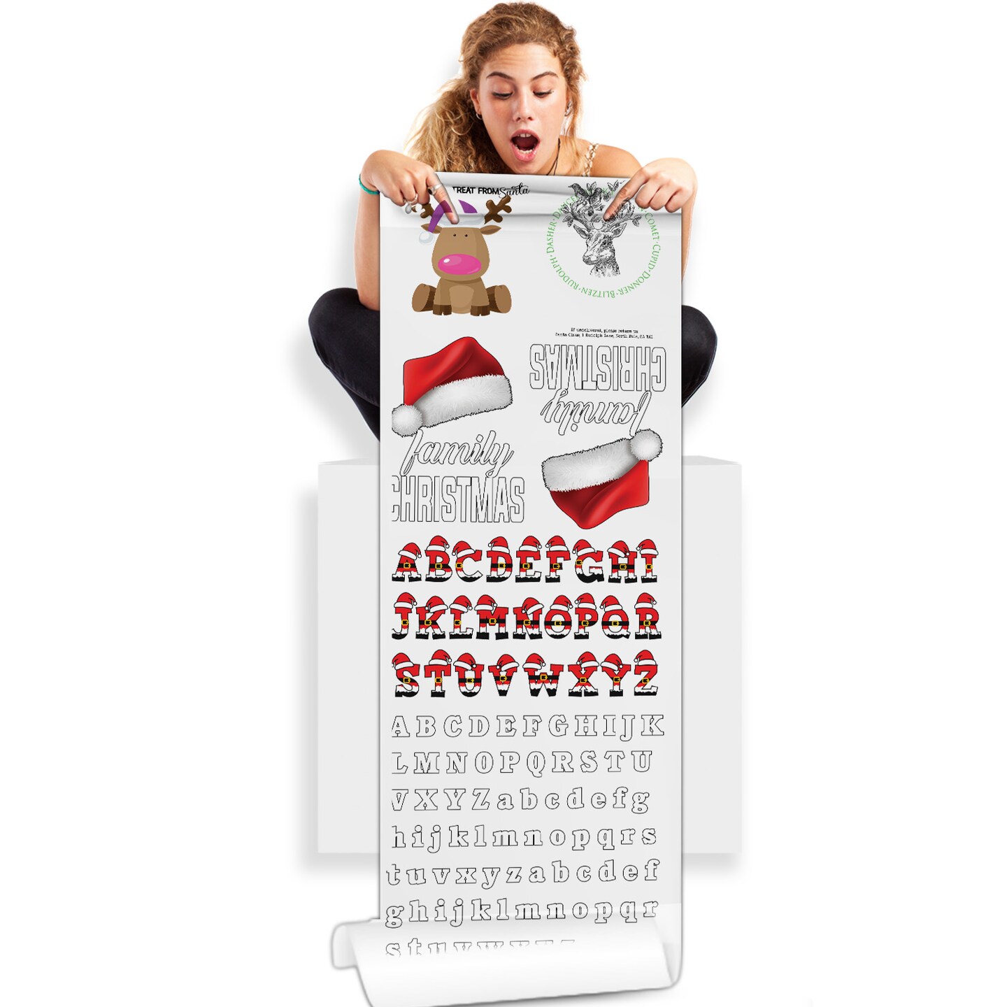Alphabet Festive DTF Gang Sheets - High-Quality 22x60 for Personalization