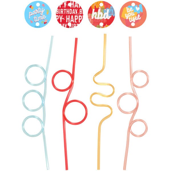 Happy Birthday Straws DecoSet Cake Decoration