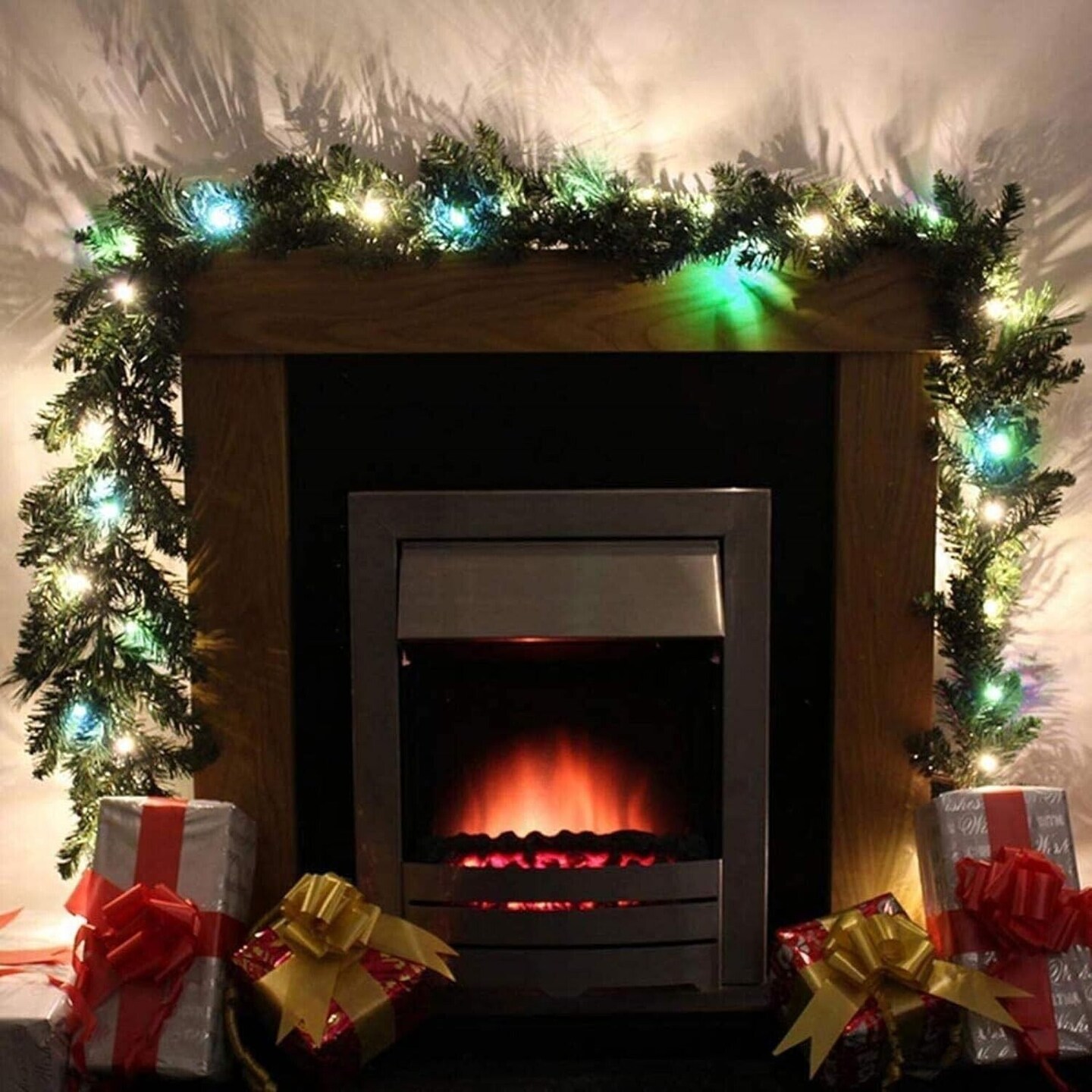 Kitcheniva 9FT Christmas Garland Stairs Fireplace Decor