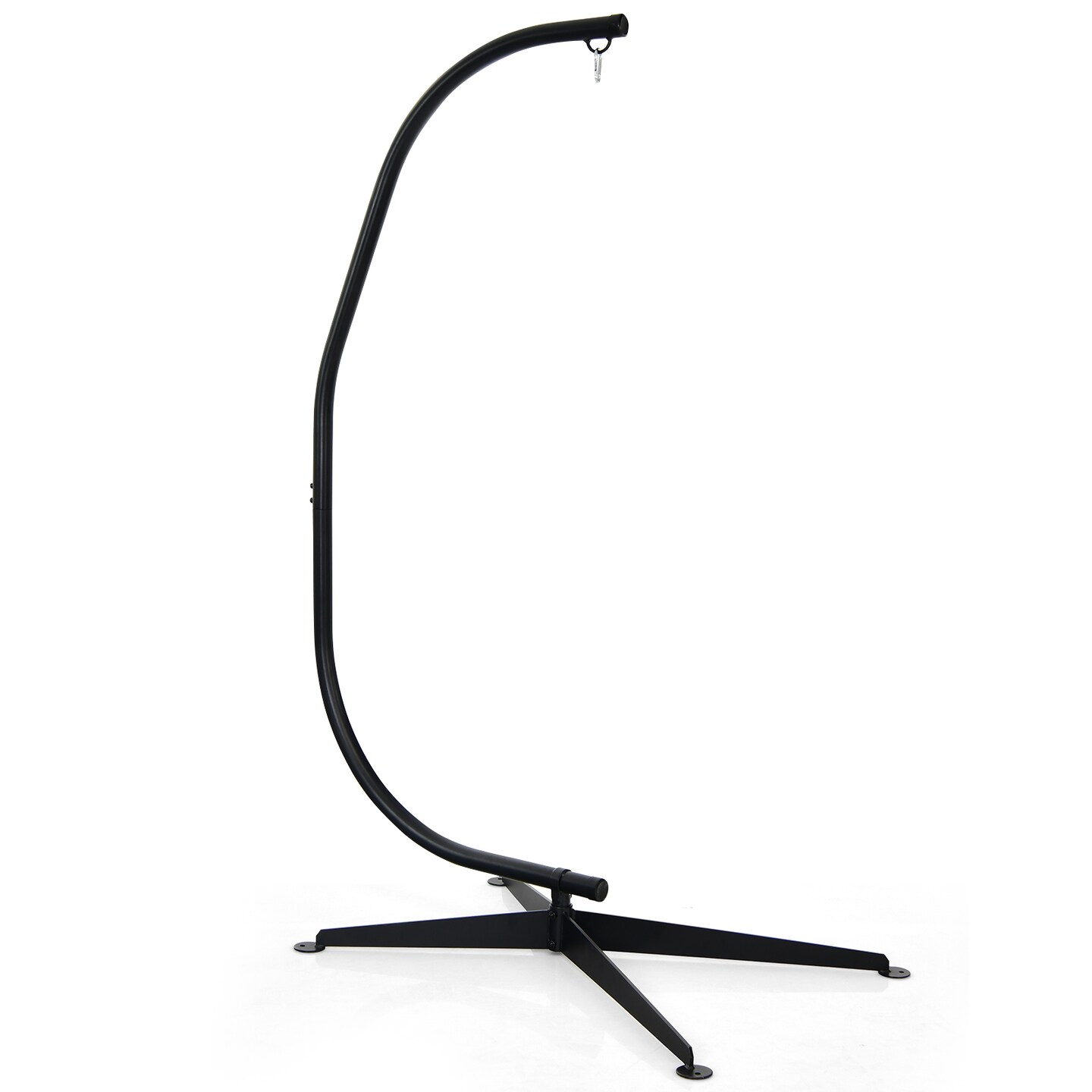 Black Solid Steel C Hammock Frame Stand with 360 Degree Rotation