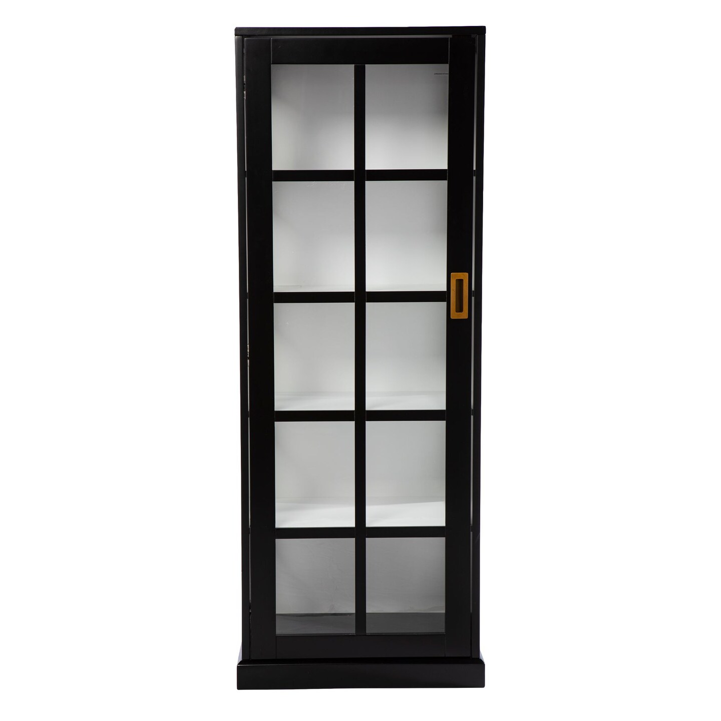 Southern Enterprises 60.5" Black and Clear Contemporary Tall Curio Cabinet