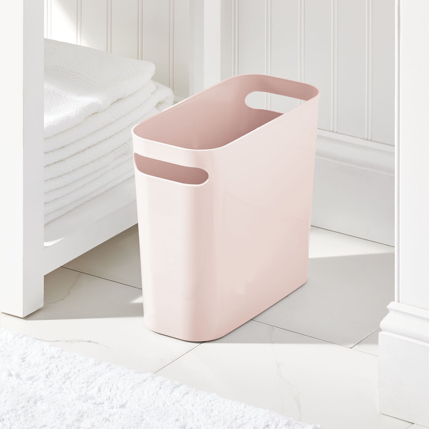 mDesign Plastic Small 1.5 Gal./5.7 Liter Trash Can with Built-In Handles