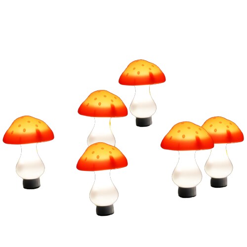 Kitcheniva Solar LED Mushroom String Fairy Lights 6 Pcs