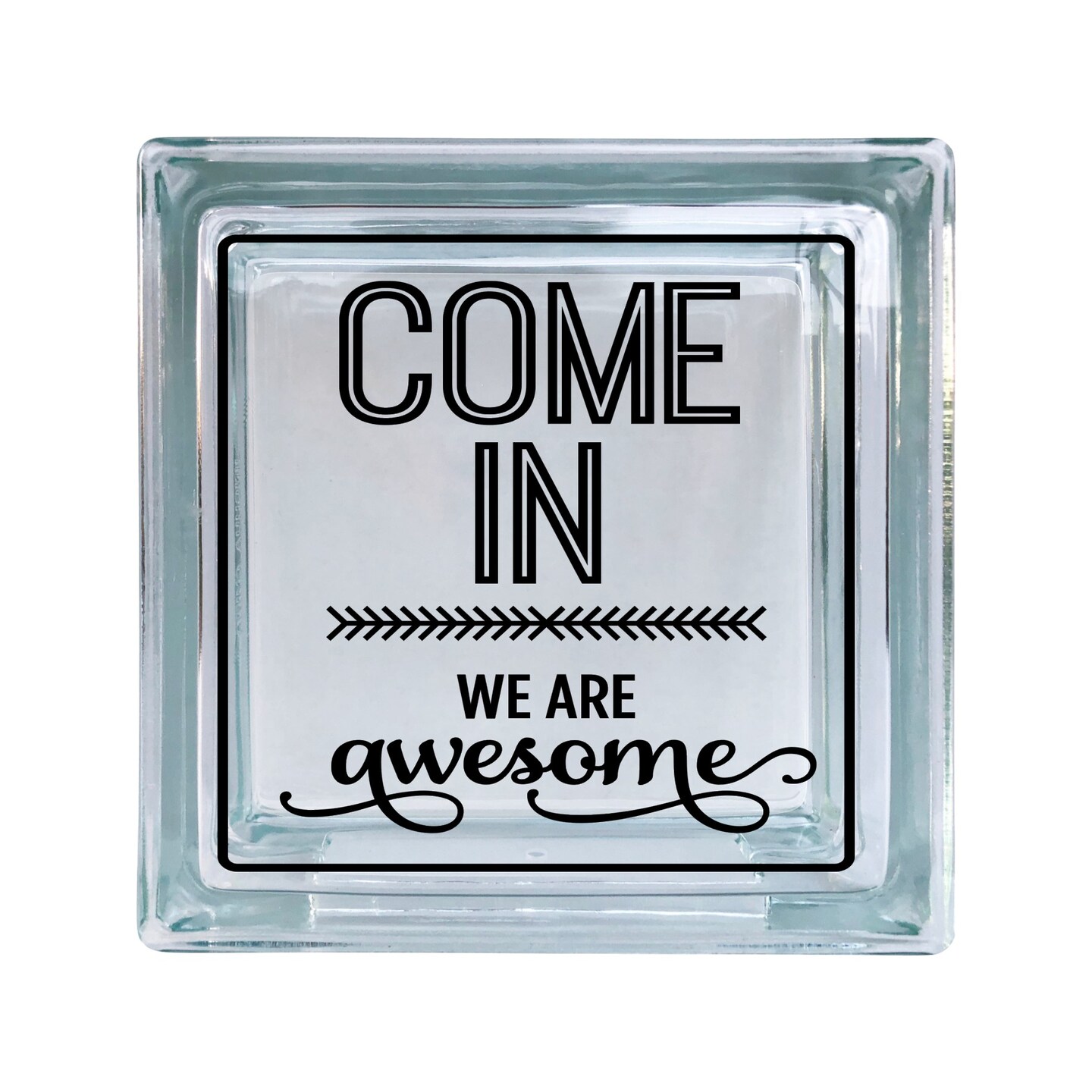 Come In We're Awesome Vinyl Decal For Glass Blocks, Car, Computer