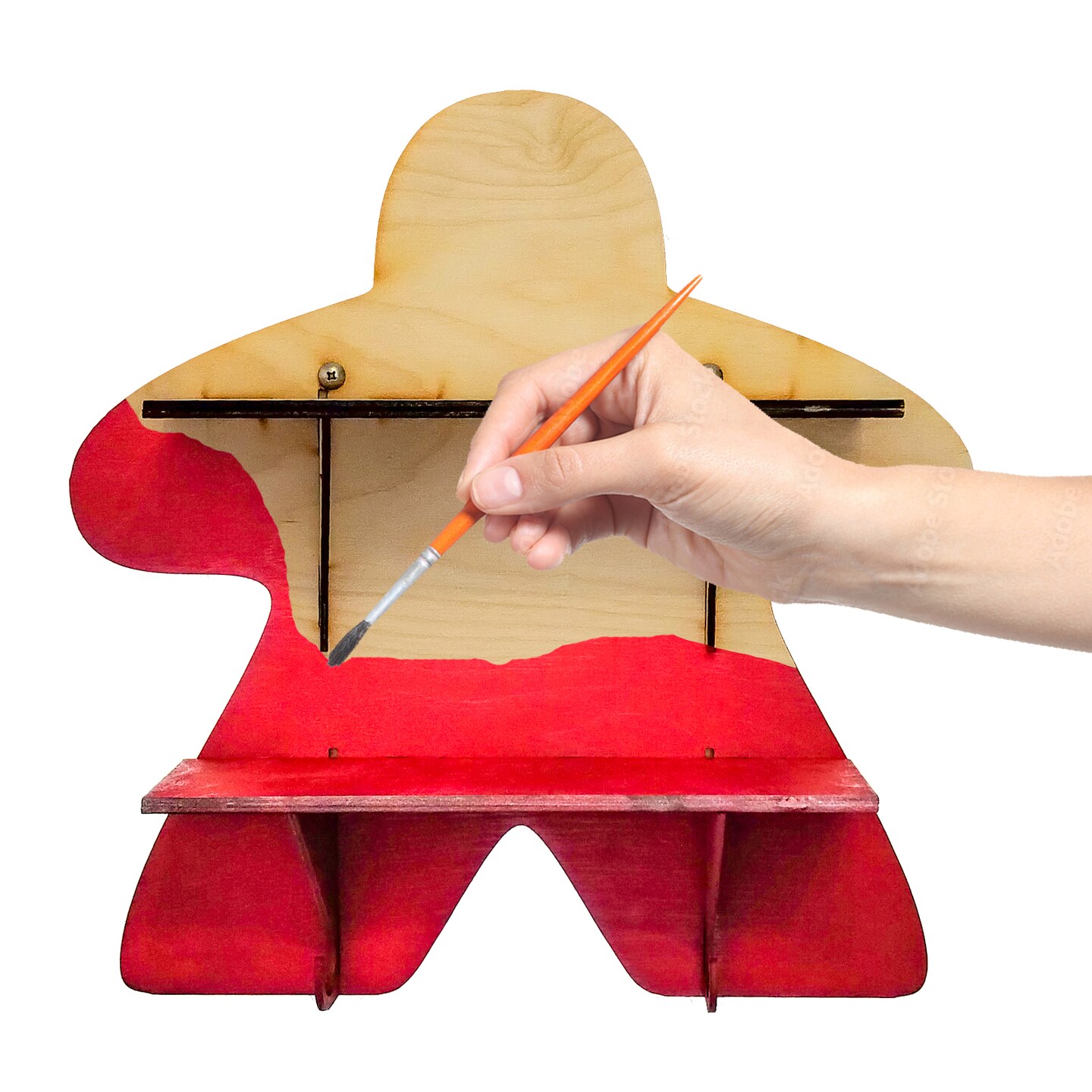 Meeple Game Piece Paint-It-Yourself Hanging Shelf Arts and Crafts