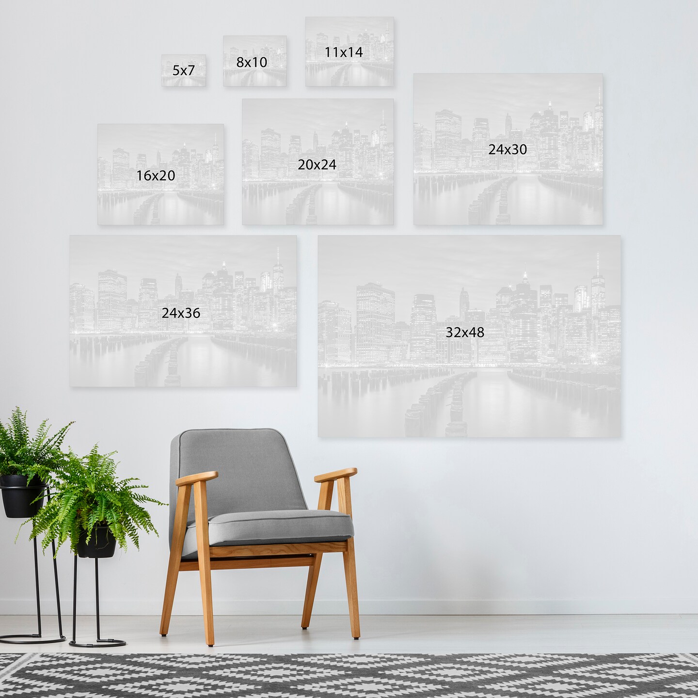 Manhattan Skyline Evening Atmosphere by Melanie Viola  Gallery Wrapped Canvas - Americanflat