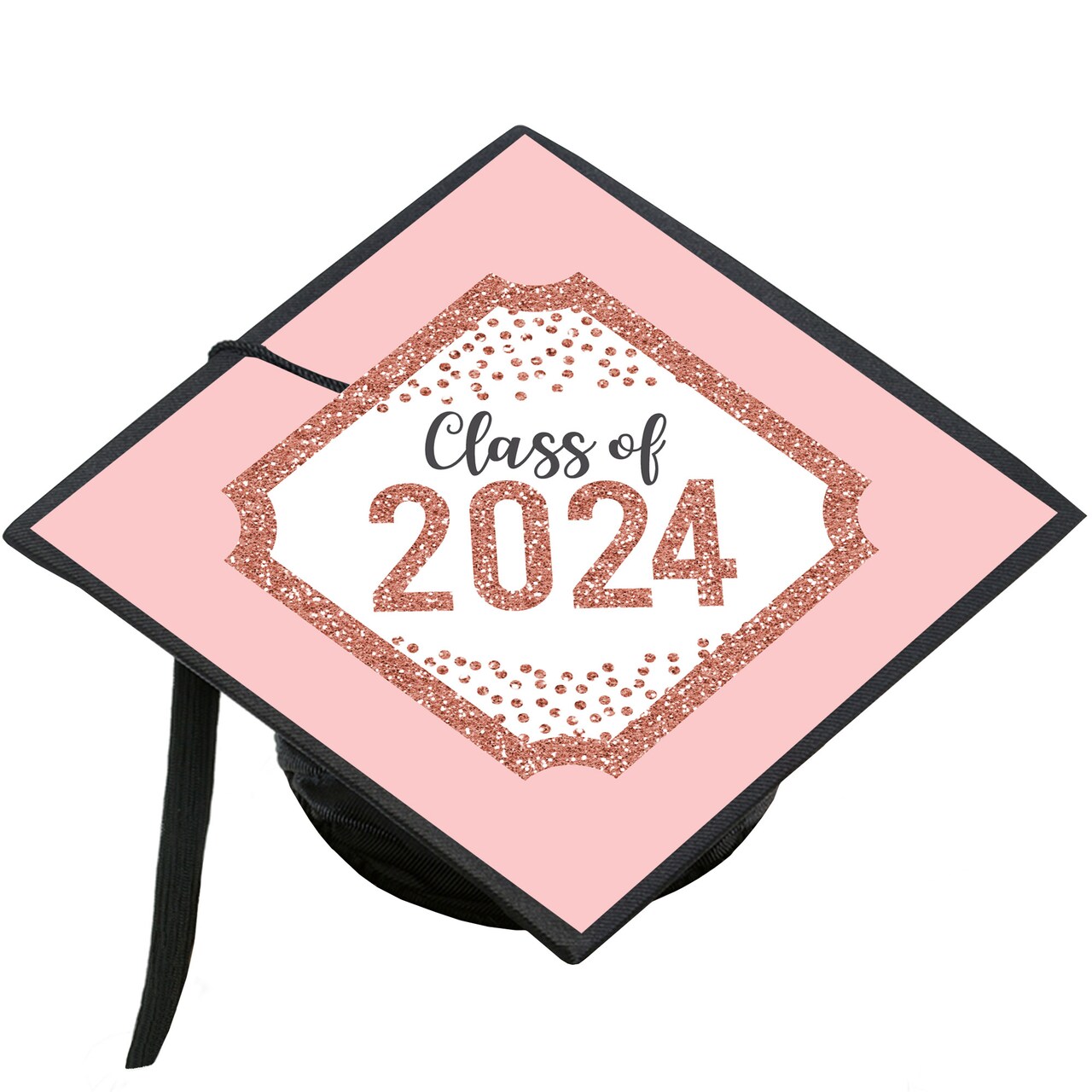 Big Dot of Happiness Rose Gold Grad - 2024 Graduation Cap Decorations ...