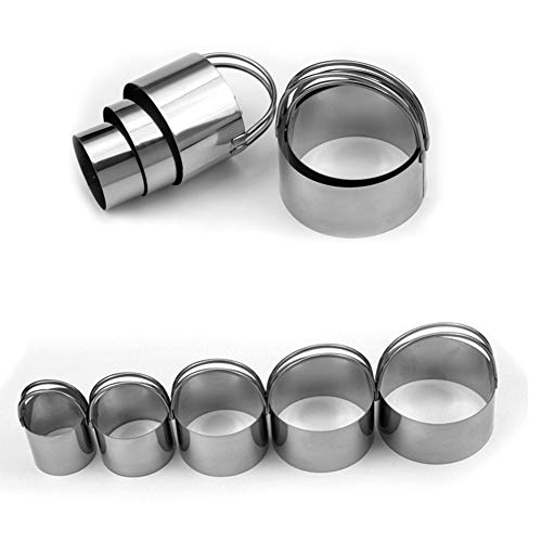 ALLTOP 5 Pieces Circle Biscuit Cutter,Professional Stainless Steel Round  Cookie Cutters Tool with Ring Handle for Baking Pastry Doughnut