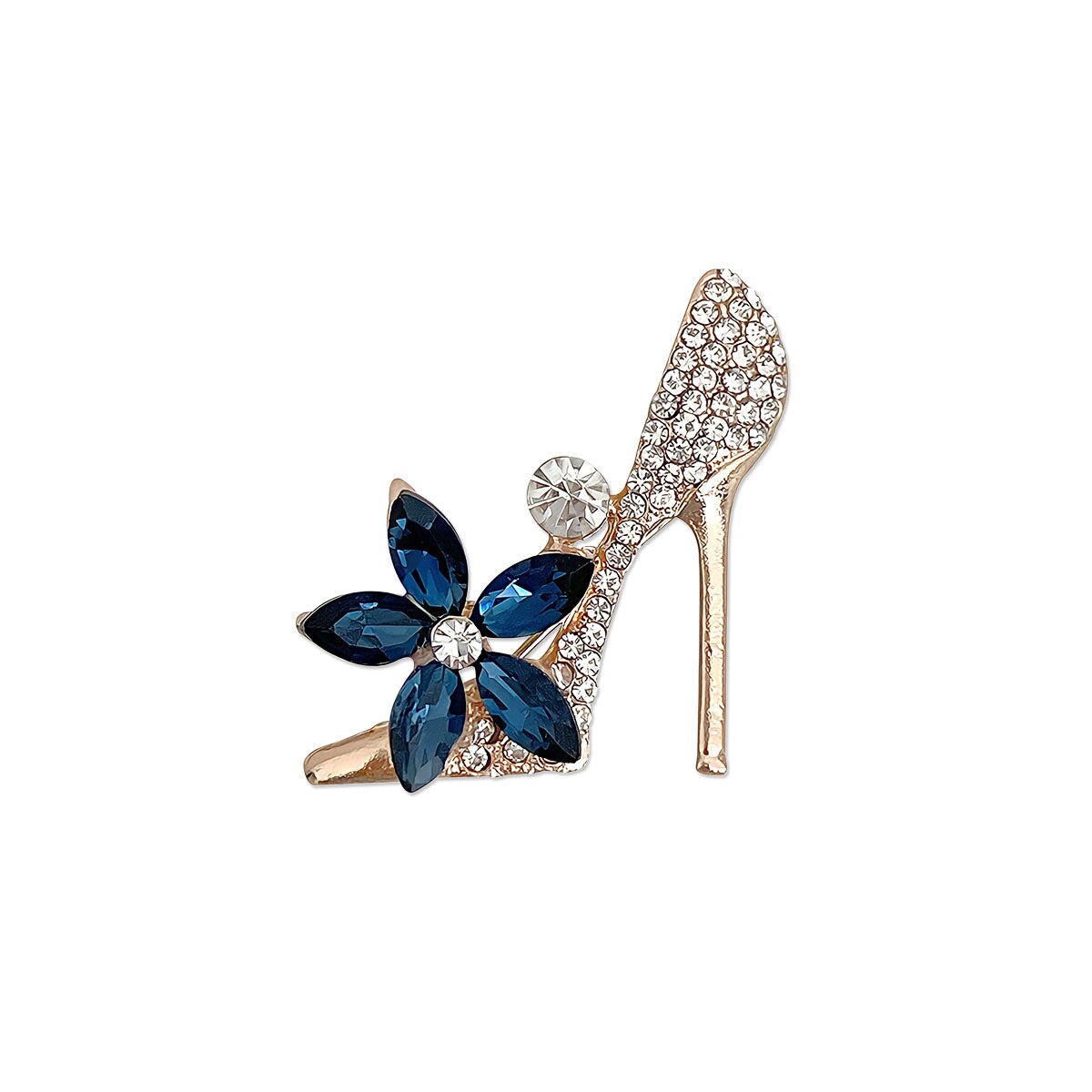 Wrapables Crystal Rhinestone High Heel Shoe Brooch Pin, Blue