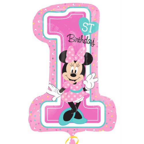 Pink Disney Minnie Mouse 1st Birthday Super Shape Foil Balloon - 28&#x22;
