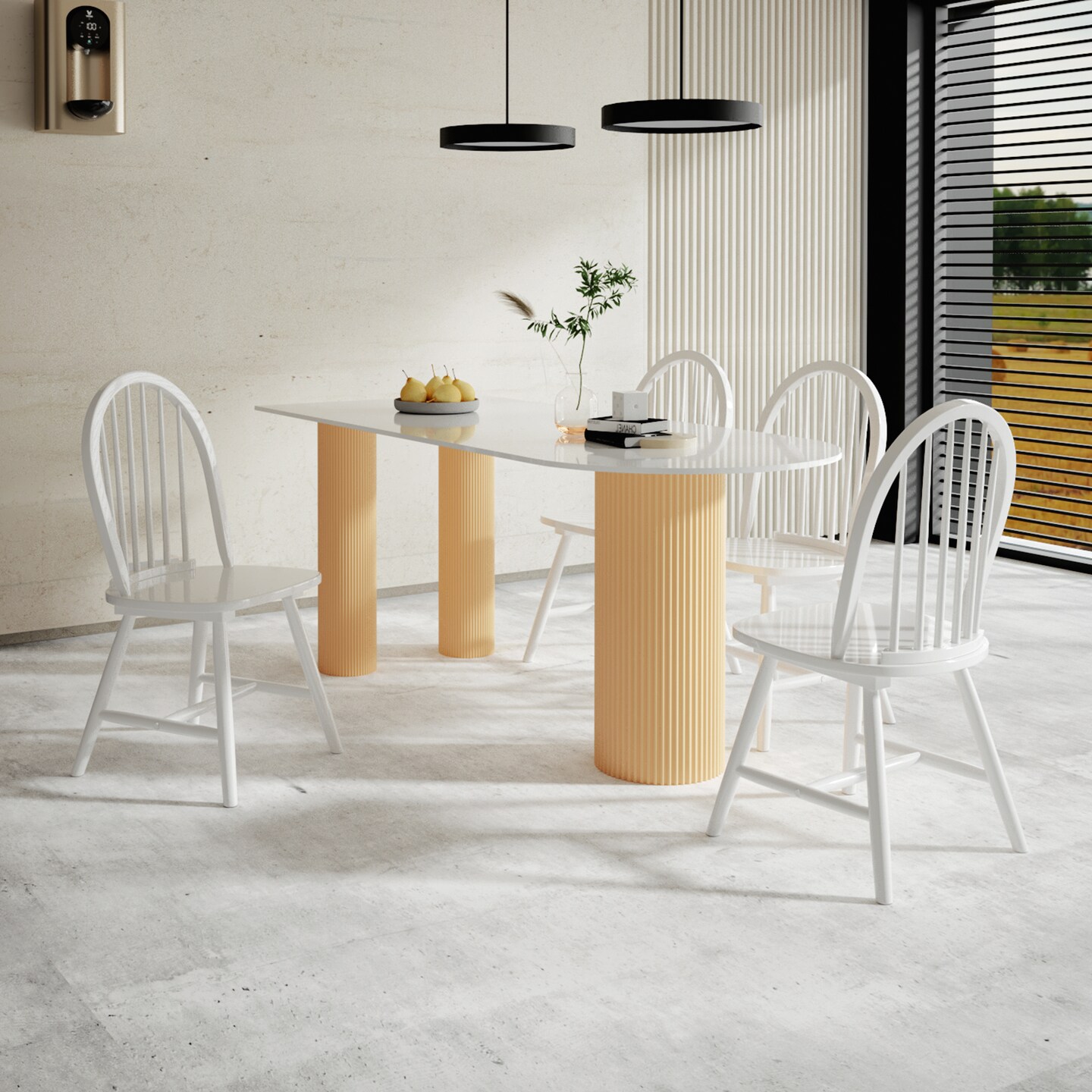 Set of 2 Vintage Windsor Wood Chair with Spindle Back for Dining Room