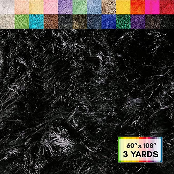 FabricLA Shaggy Faux Fur Fabric by The Yard - 108 x 60 Inches (272 cm x  150