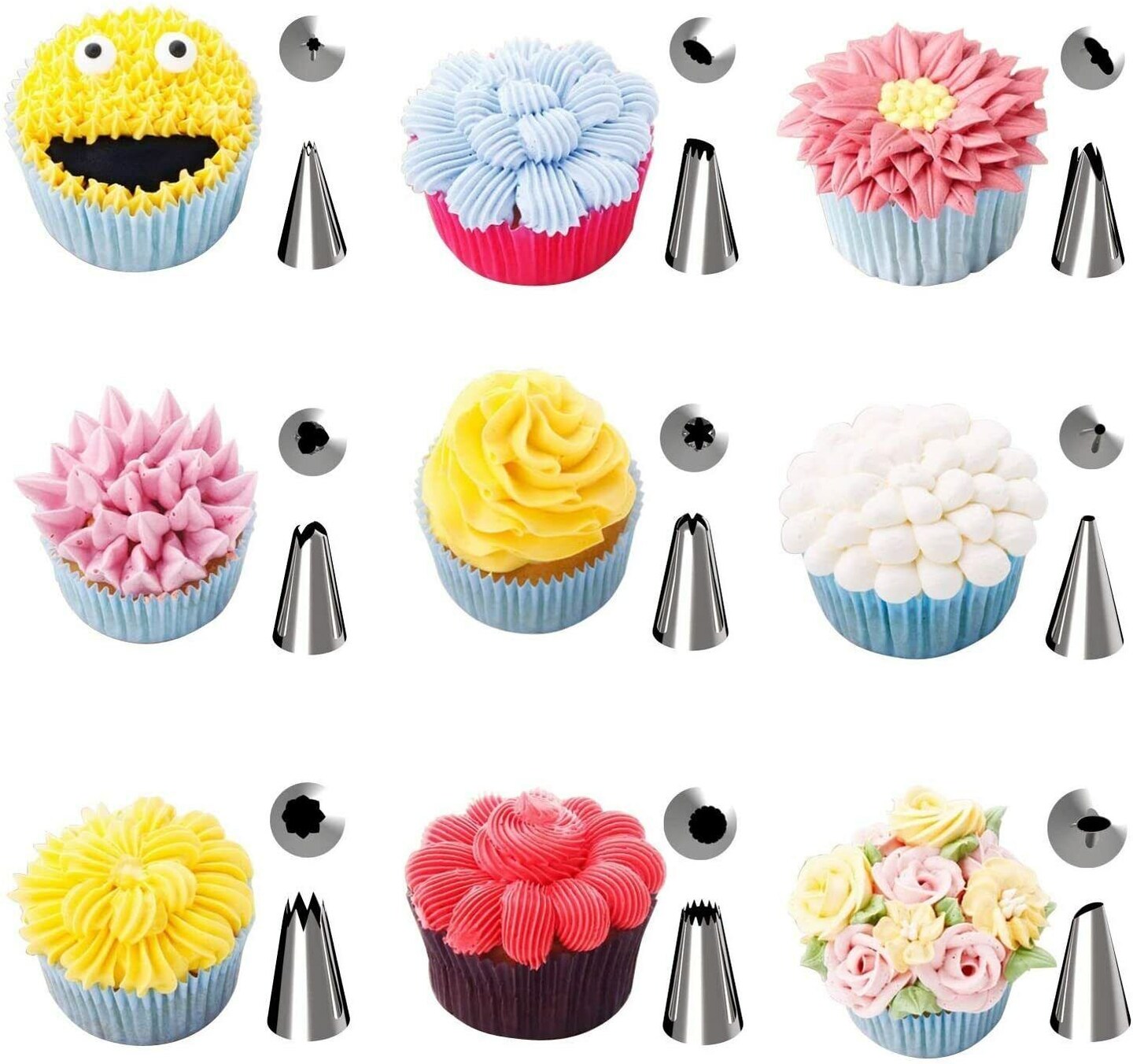 Assorted Pastry Icing Bag Nozzles 42pcs