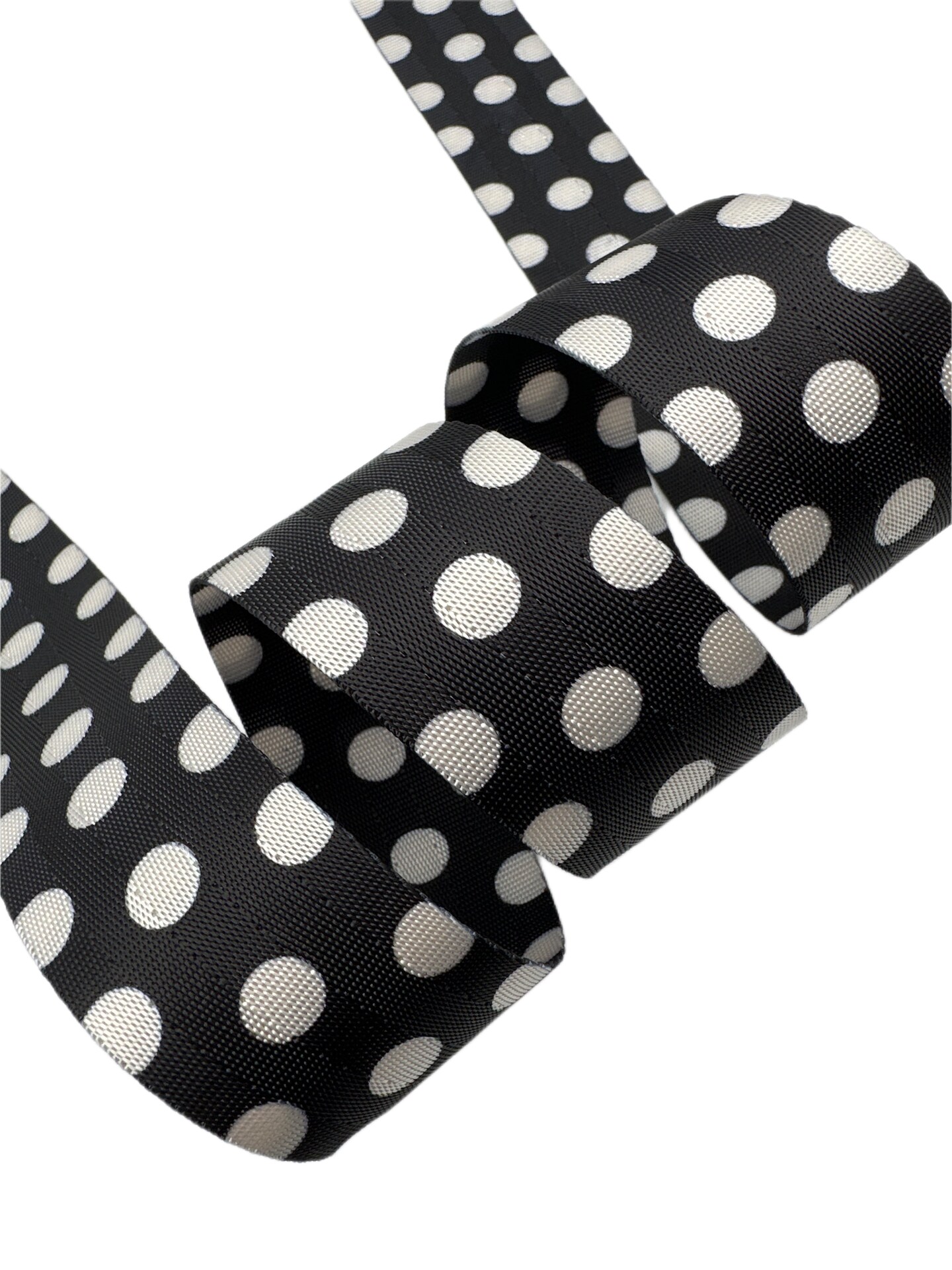 Black and White Polka Dot 1.5&#x201D; Seatbelt Webbing