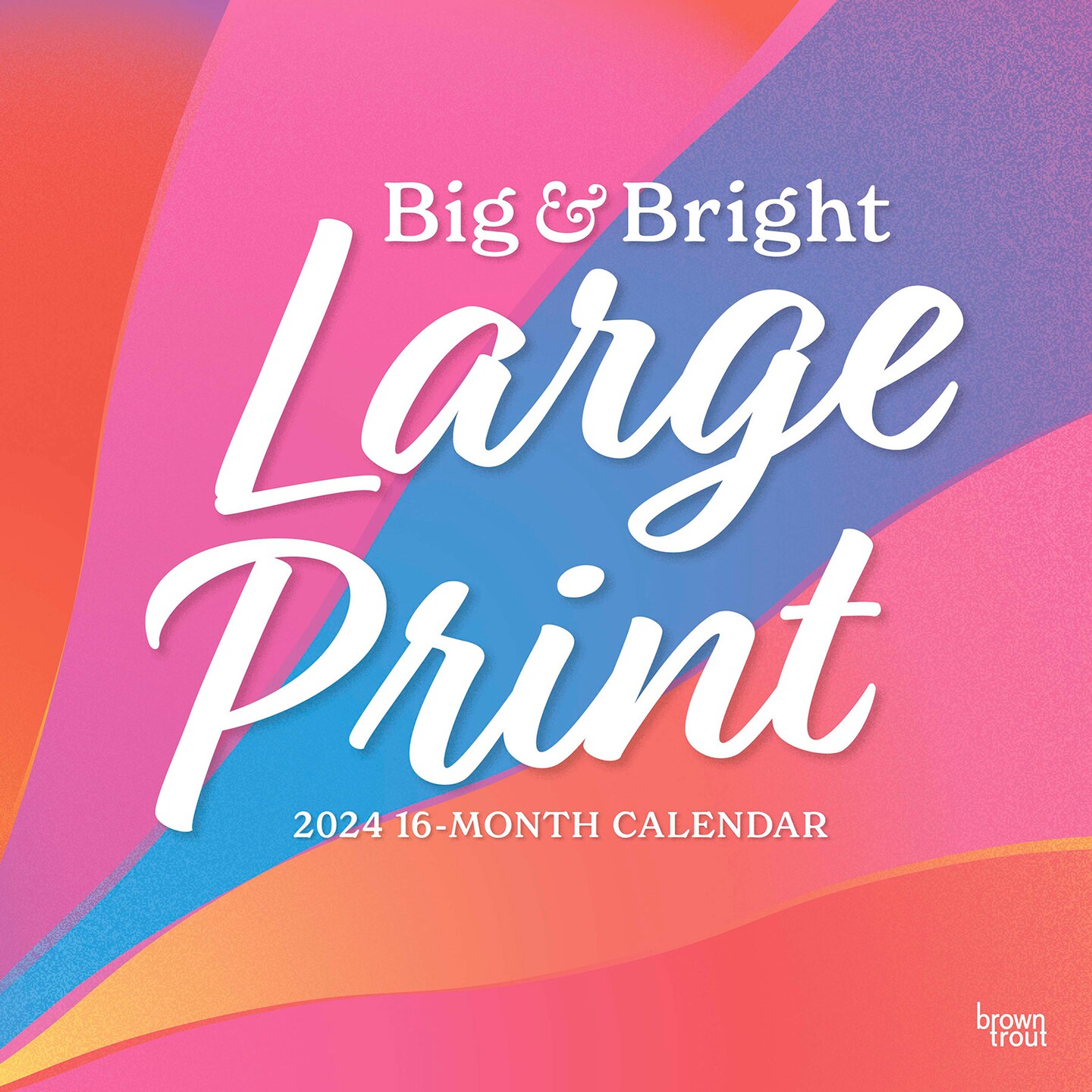 Big &#x26; Bright Large Print | 2024 12 x 24 Inch Monthly Square Wall Calendar | Matte Paper | BrownTrout | Easy to See Large Font