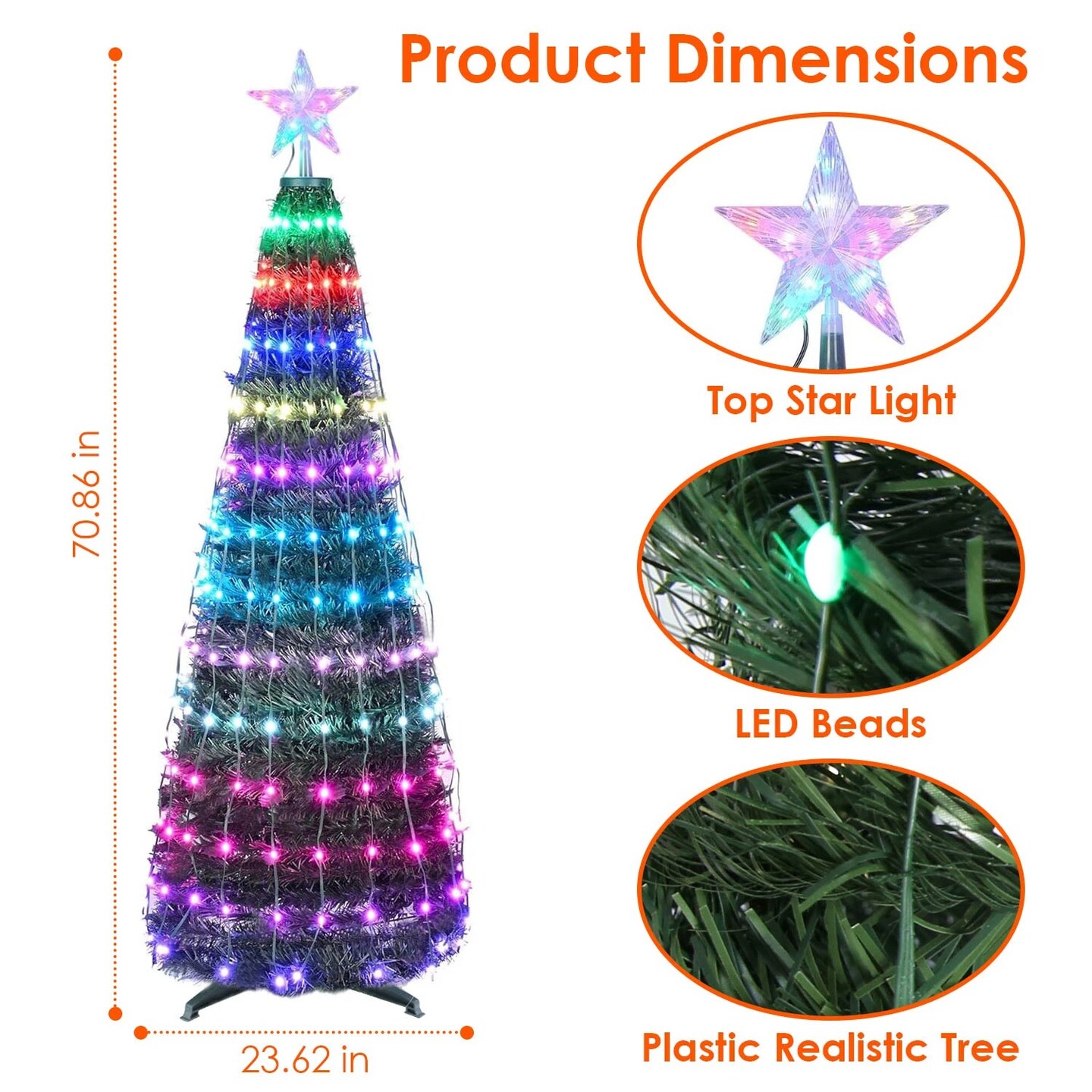 1.5 Collapsible LED Christmas Tree Remote & App Control Waterproof
