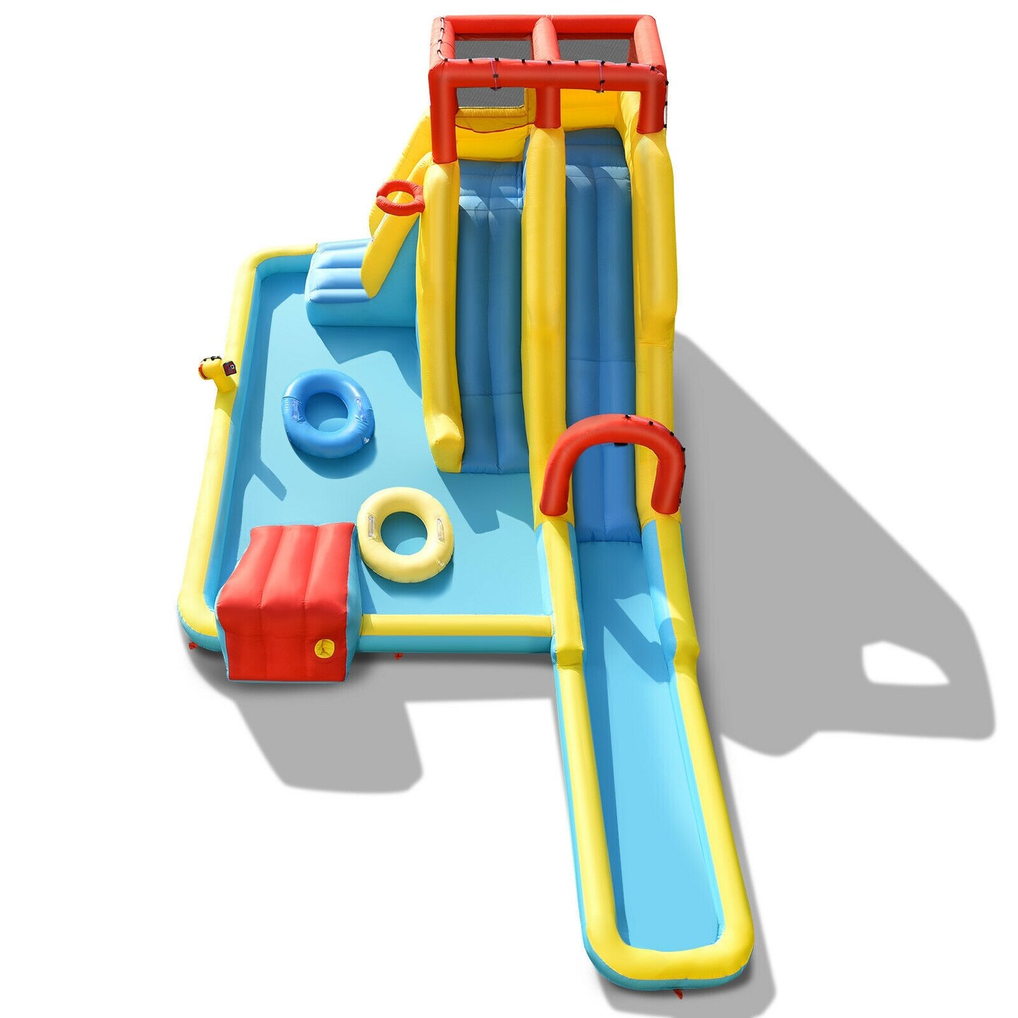 7-in-1 Inflatable Dual Slide Water Park Bounce House