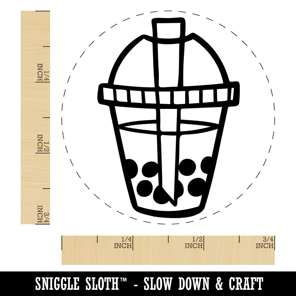 Yummy Bubble Tea Boba Milk Dessert Drink Self-Inking Rubber Stamp for Stamping Crafting Planners