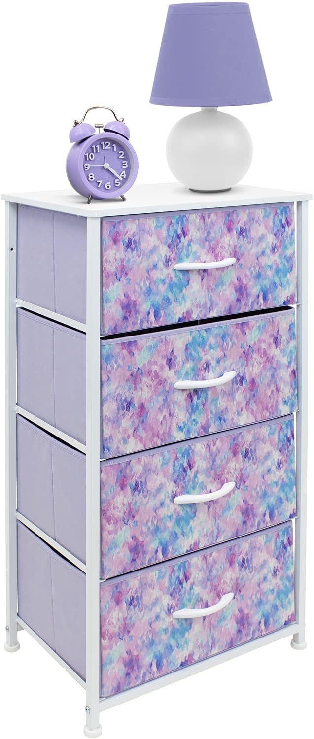 Sorbus Dresser with 4 Drawers - Bedside Furniture & Night Stand End Table Dresser with Steel Frame, Wood Top, Easy Pull Fabric Bins for Home, Bedroom Accessories, Office & Dorm