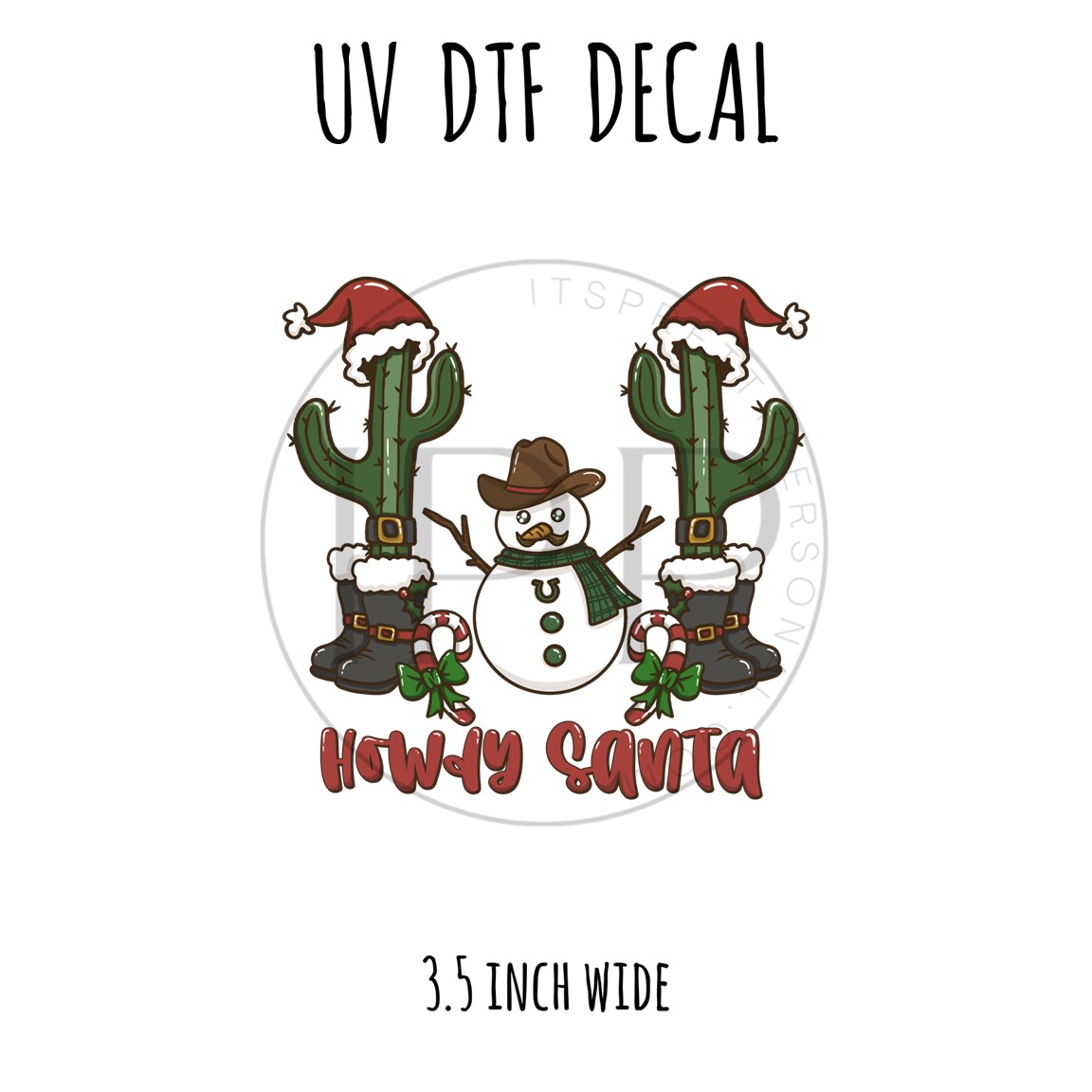 #209- Howdy Santa - 3.5 inch wide UV DTF decal