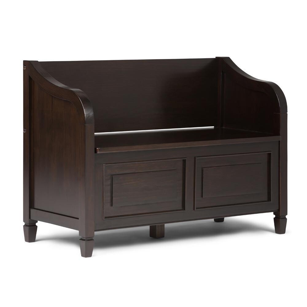 Simpli Home Connaught Solid Wood 42"Entryway Storage Bench, Multifunctional