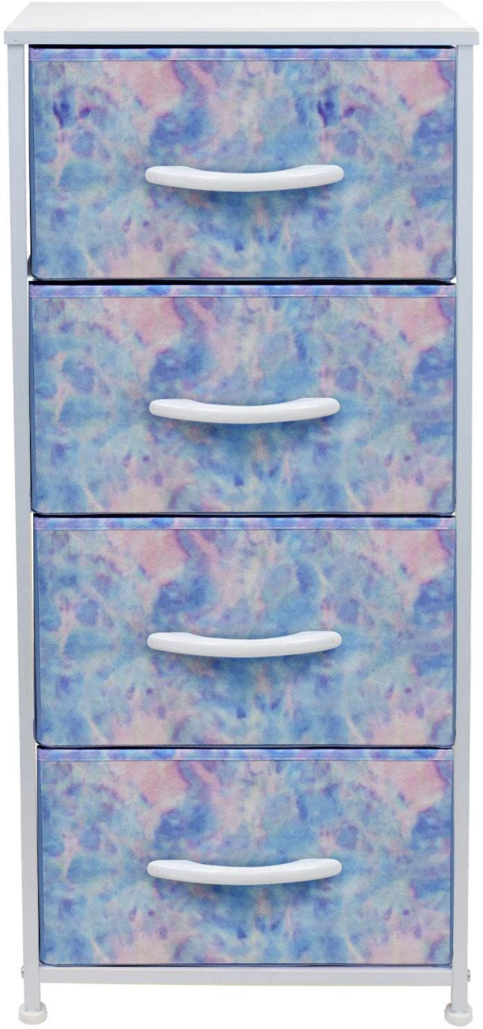 Sorbus Dresser with 4 Drawers - Bedside Furniture &#x26; Night Stand End Table Dresser with Steel Frame, Wood Top, Easy Pull Fabric Bins for Home, Bedroom Accessories, Office &#x26; Dorm
