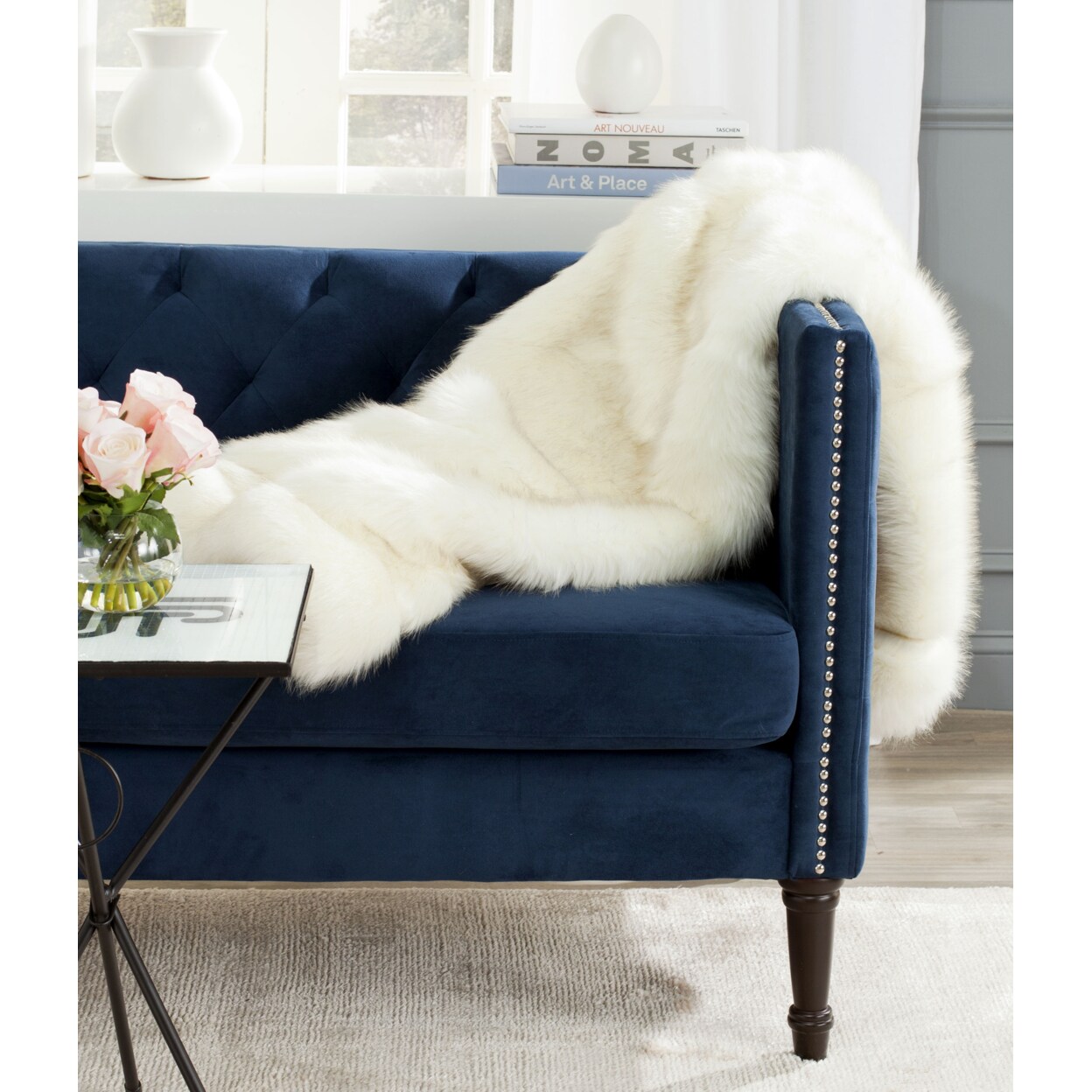 Safavieh Faux Shadow Throw Blanket White