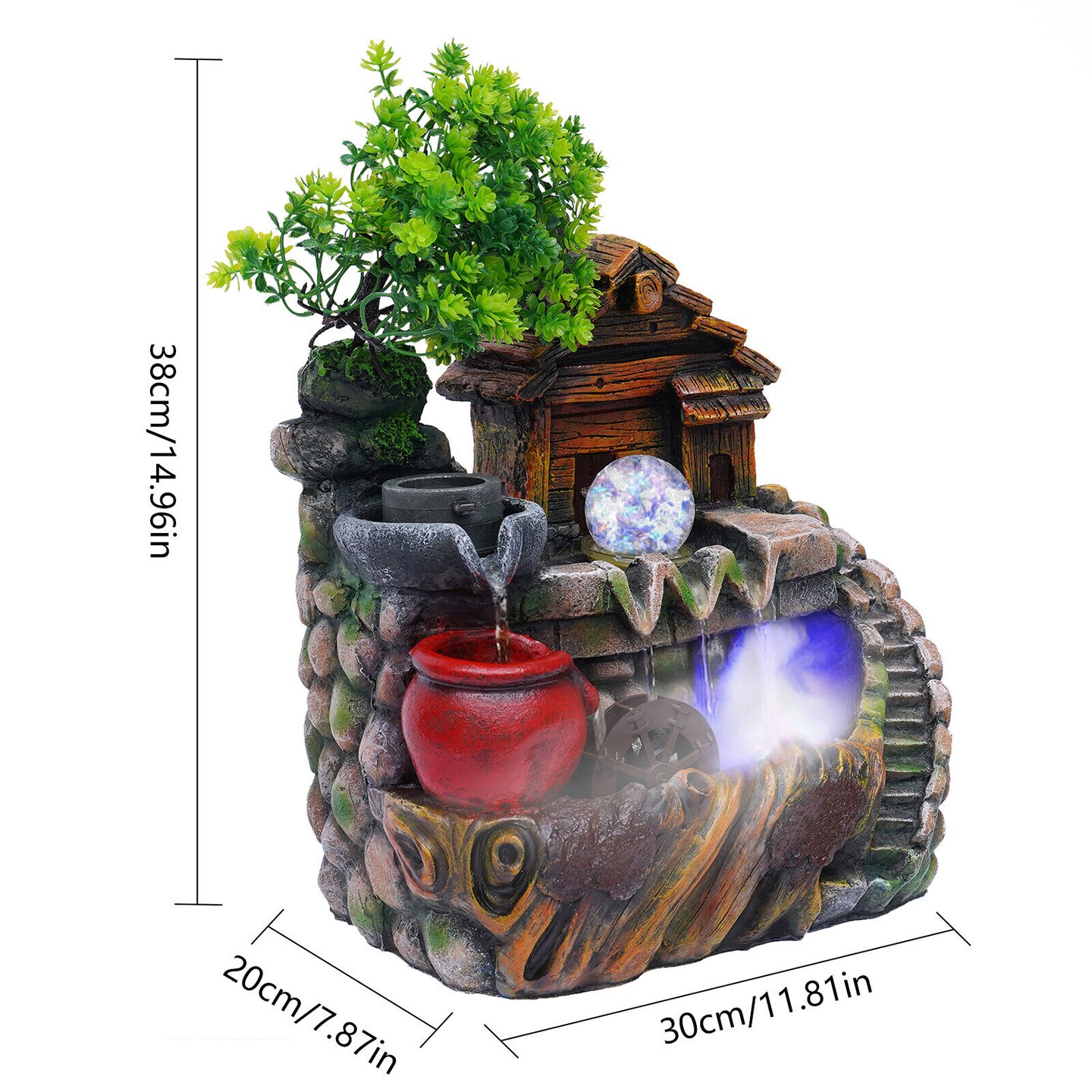 Creative Water Fountain Indoor with LED Light