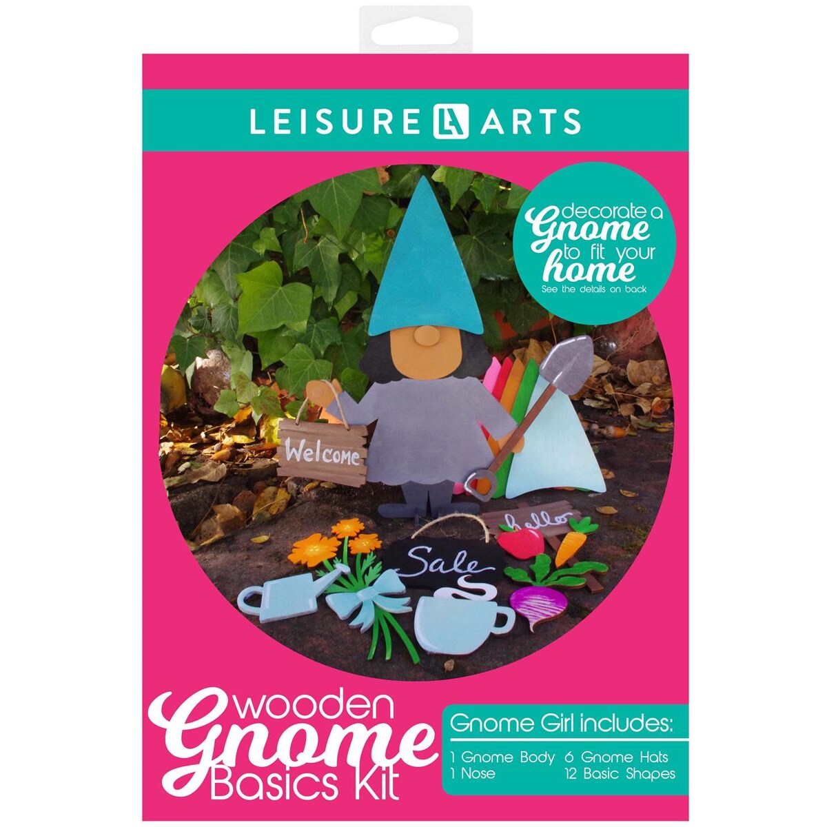 Leisure Arts Wood - Garden Kit Gnome, Basics Girl, Gnome Craft Kit, Wood Christmas Cutouts, Ornaments To Paint, Gnome Crafts, Gnomes To Paint, Unfinished