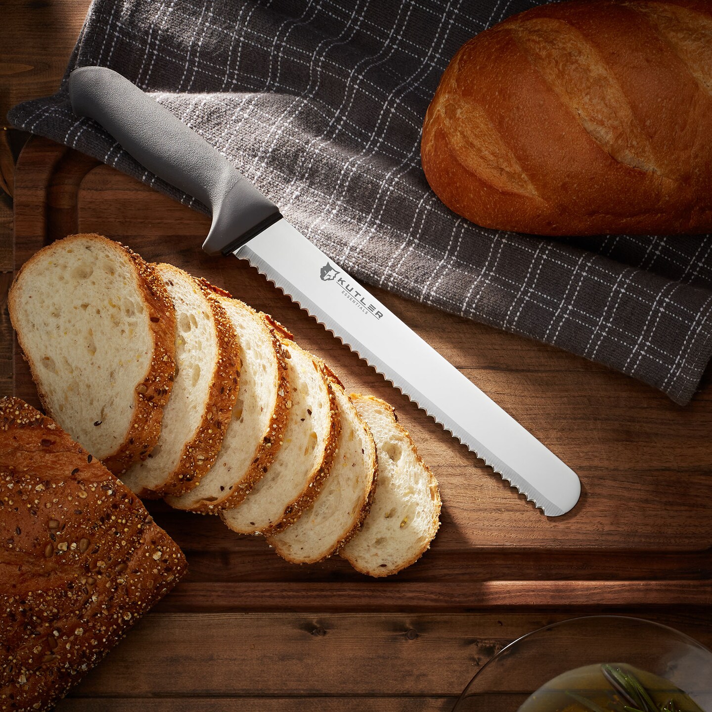 KUTLER Professional Bread Knife and Cake Slicer with Serrated Edge - Ultra-Sharp Stainless Steel Cutlery