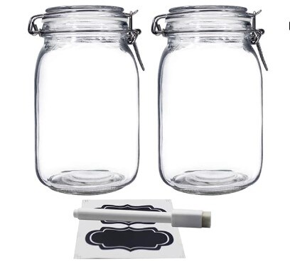 Air-tight Glass Storage Container With Steel Clip Lid And Silicone Seal,  Also As Glass Canister, Kitchen Storage Container, Cookie Jar