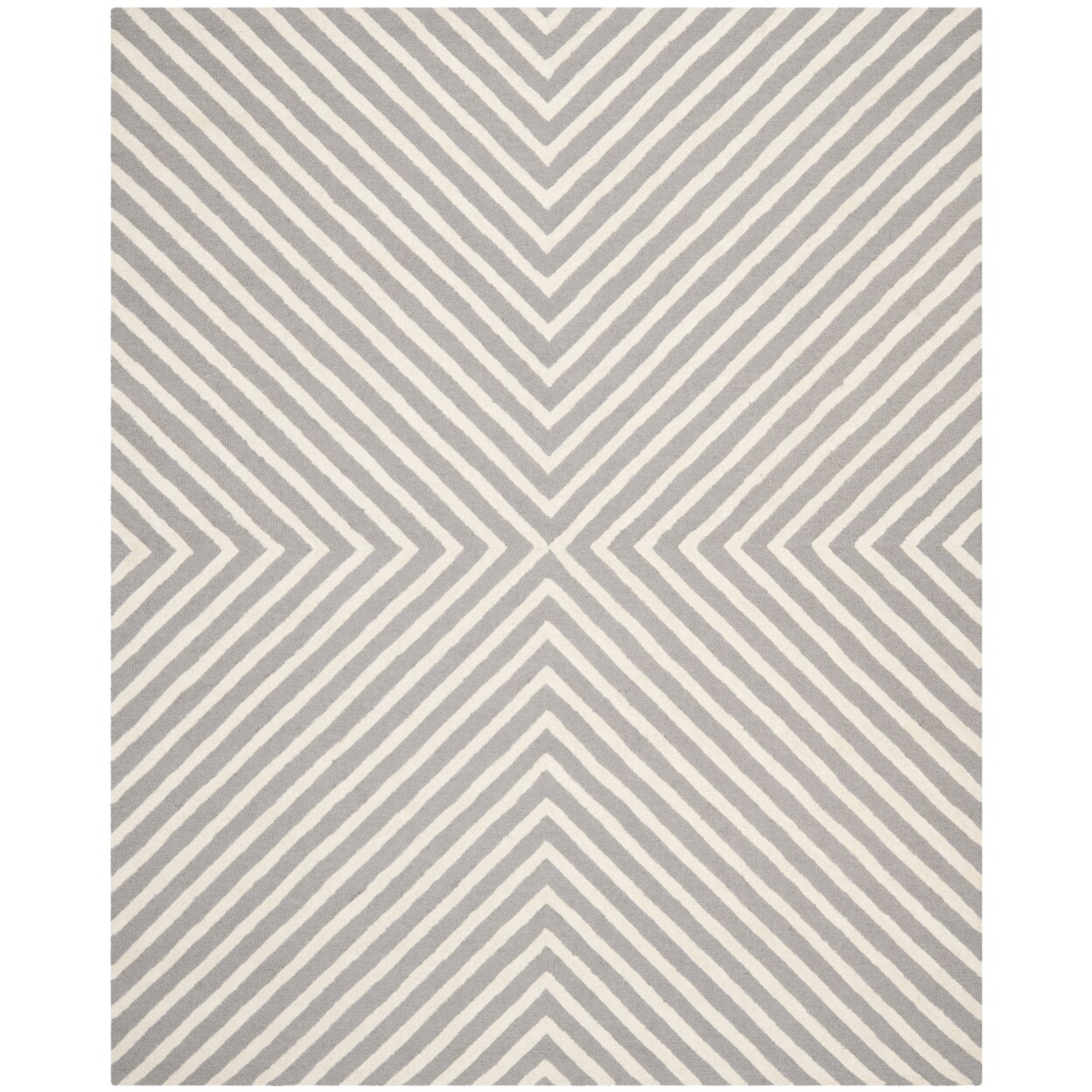 Safavieh Cambridge Cam129D Handmade Silver /Ivory Rug Geometric Pattern