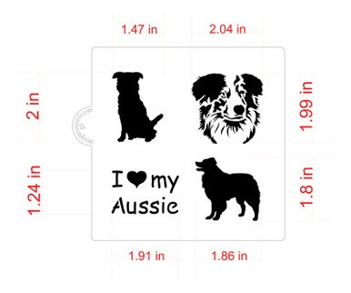 I Love My Aussie Cookie & Craft Stencil | CM211 by Designer Stencils | Stencils for Royal Icing, Airbrush, Dusting Powder |
