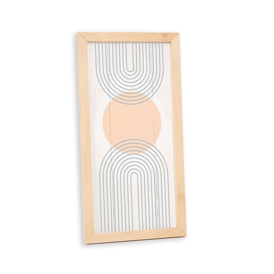 Abstract Pastel Wall Art Wood Sign Framed Home Decor Boho Flow