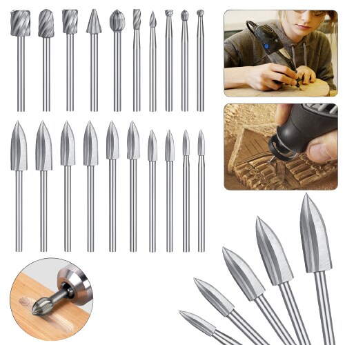Kitcheniva Wood Carving Engraving Drill Bits For Dremel Rotary Tool 20 Pcs