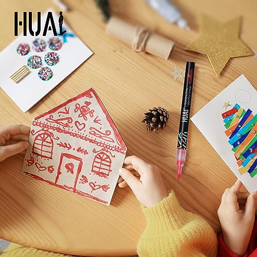 Acrylic Paint Markers Paint Pens 36 Colors, Premium Medium Tip Acrylic Paint Pens for Rock Painting,Stone, Glass, Wood, Fabric, Canvas, Metal, DIY Crafts Making, Non-Toxic and No Odor