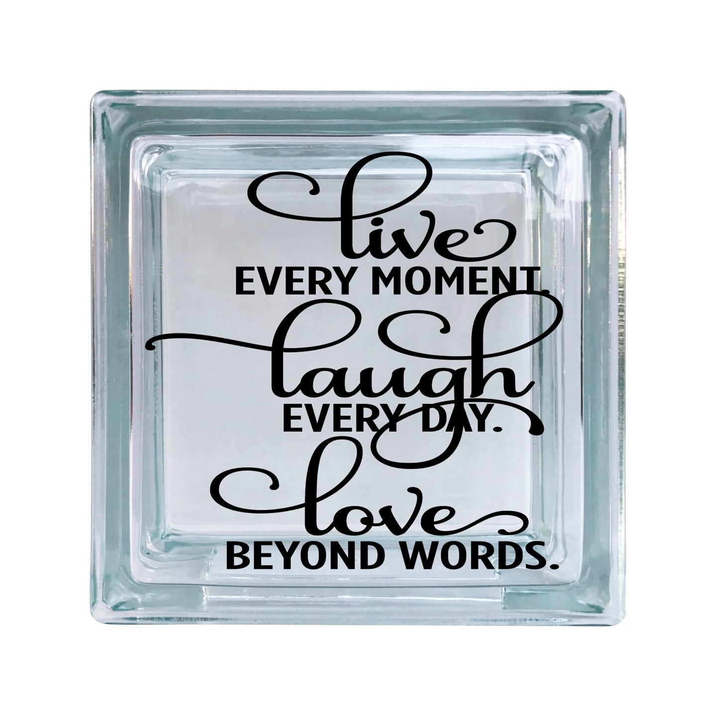 Live Laugh Love Inspirational Vinyl Decal For Glass Blocks, Car