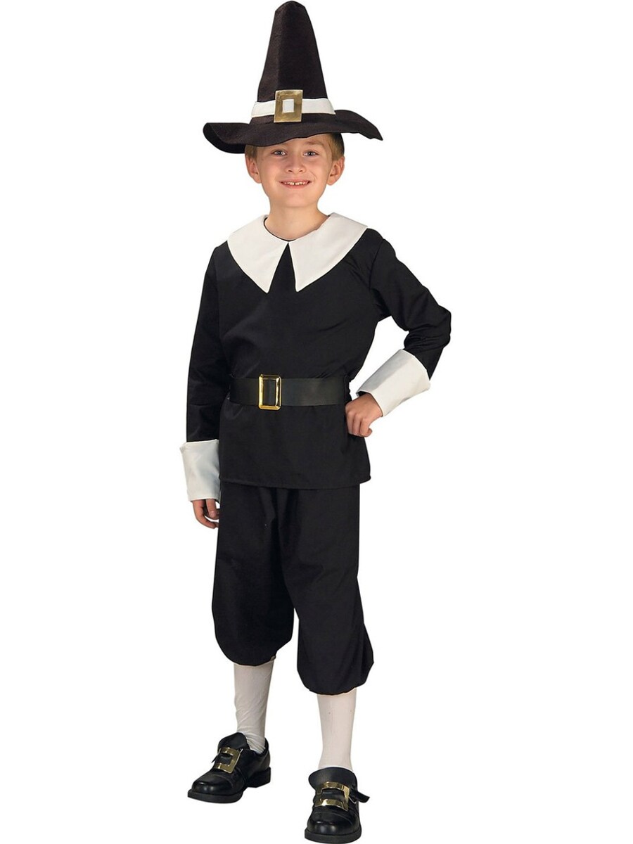 Child Boys Thanksgiving Pilgrim Colonist Colonial Settler Costume