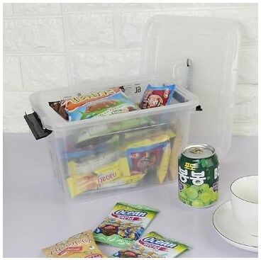 4 Pack 6 Quart Clear Latch Storage Box with Black Handle and Latches