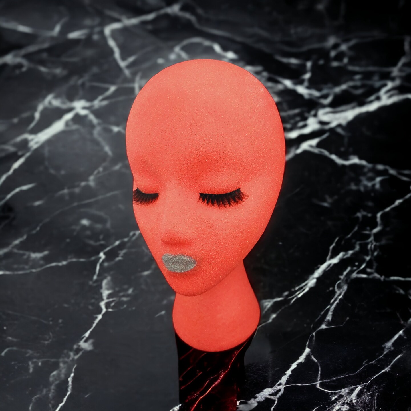 Female styrofoam mannequin head