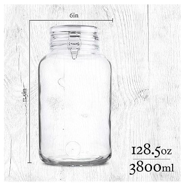 Glass Jars with Lids Food Storage Jars with Airtight Lids Leak Proof Glass Canisters Kitchen Jars [1 Gallon]