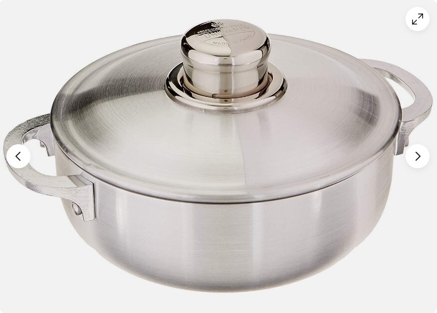 2.0 Quart Aluminum Caldero Sauce Pot With Lid, Silver