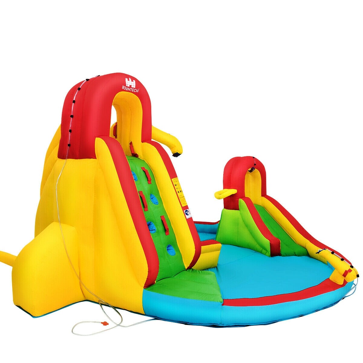 Kids Inflatable Water Slide Bounce House with Climbing Wall and Pool