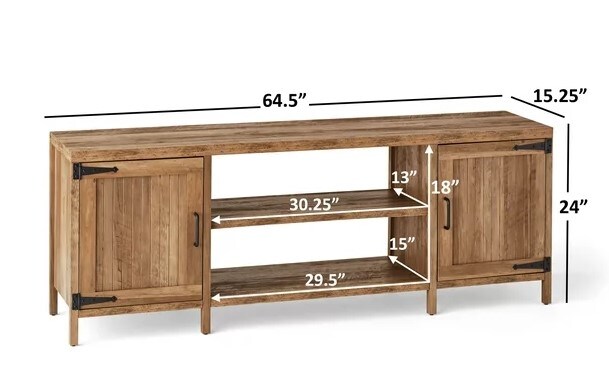 Rustic Weathered Oak Farmhouse TV Stand for TVs up to 70&#x22;